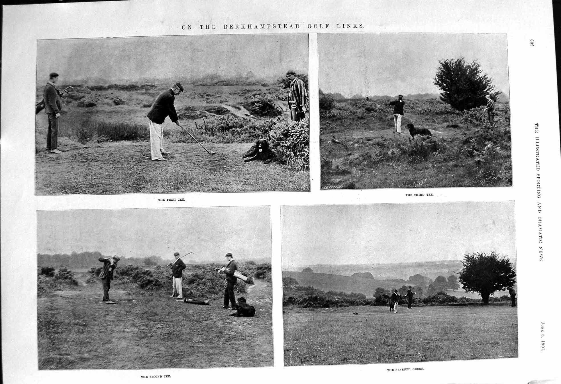 Antique Print 1901 Berkhampstead Golf Secretary Gowering Whiting Sport Men 20th