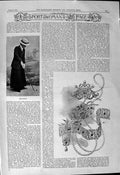 Old Antique Print 1901 Portrait Miss Scovell Golf Sport Pearls Jewellery 20th