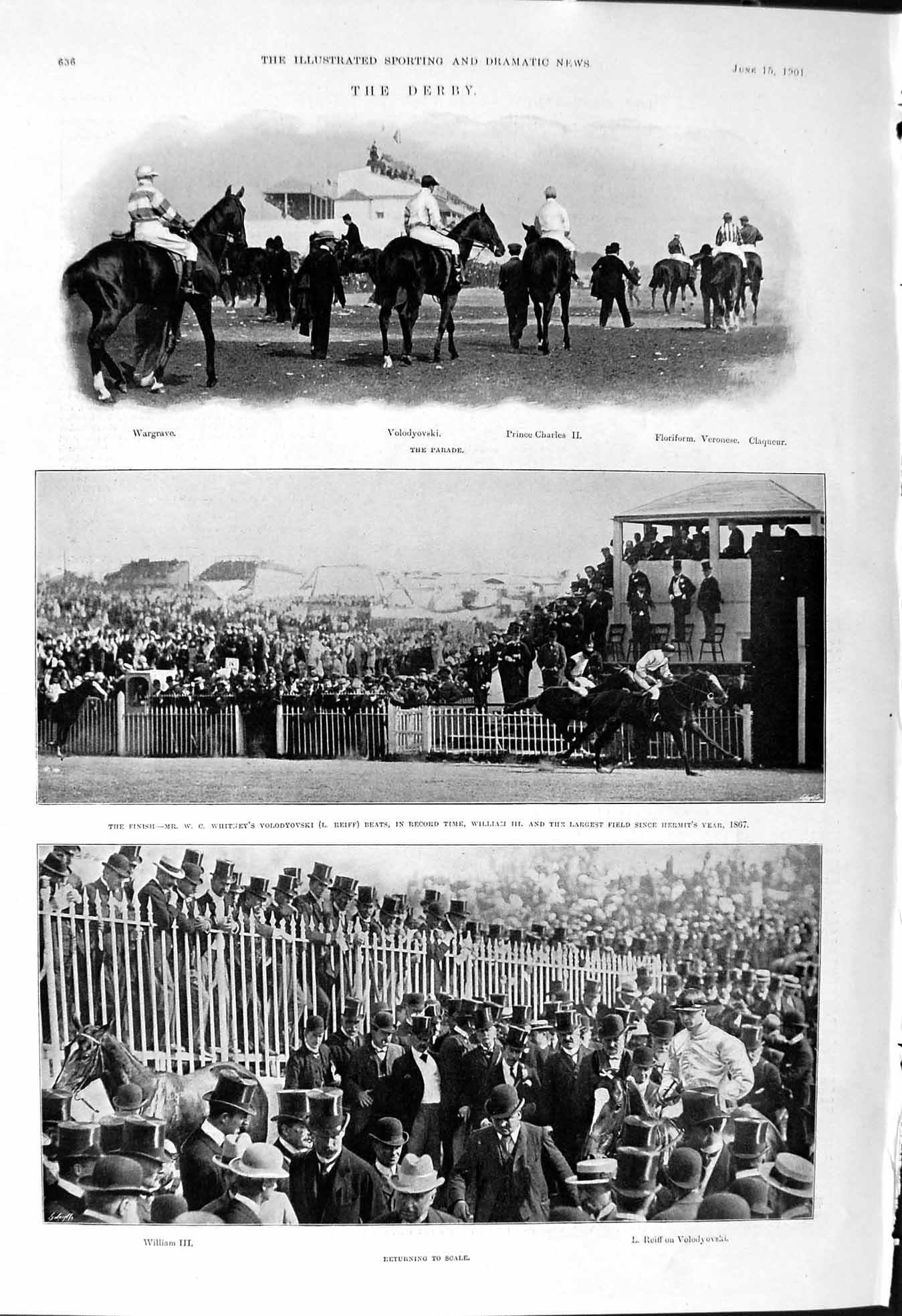 Old 1901 Derby Horse Racing Wargrave Charles Volodyovski Reiff Golf C Victorian