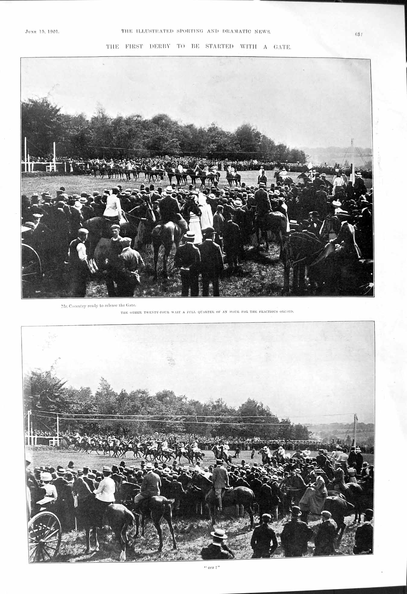 Old 1901 Derby Horse Racing Coventry Orchid Foxhall Kenne Cap Bells O Victorian