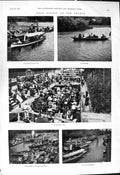 Old 1901 Ascot Sunday River Thames Boulter'S Lock Maidenhead Bridge B Victorian