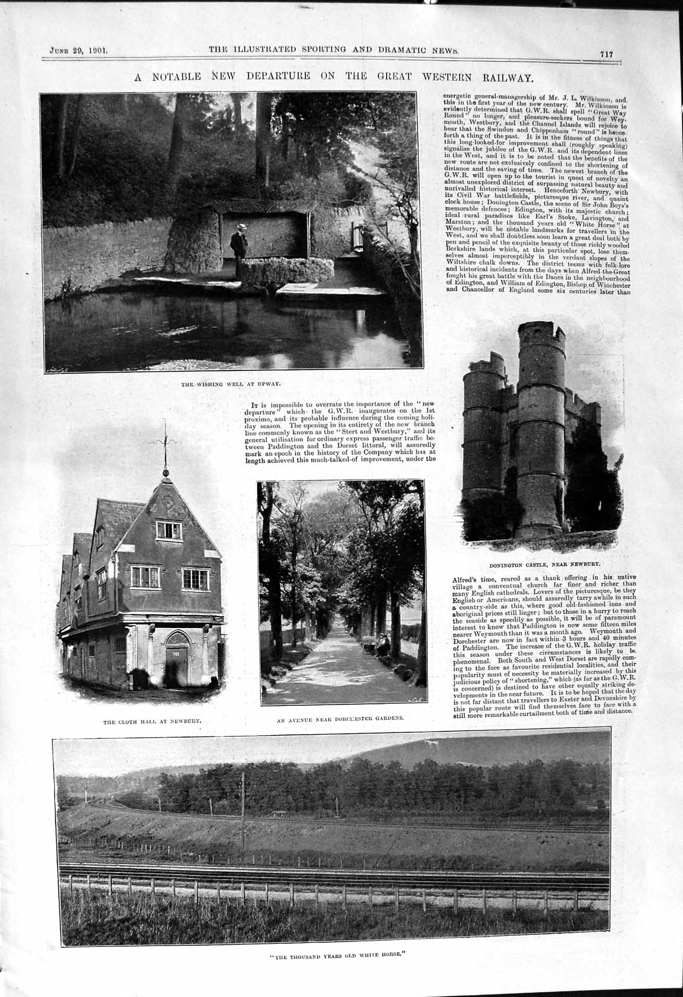 Old 1901 Great Western Railway Wishing Well Upway Donington Castle Do Victorian