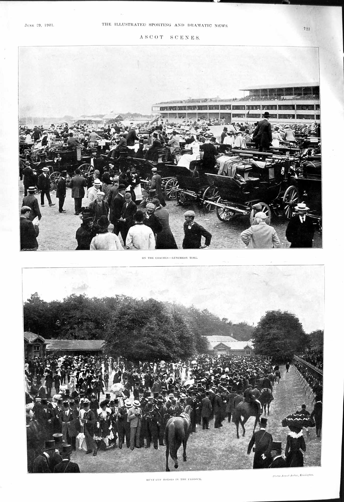 Old 1901 Ascto Horse Race Hunt Cup Luncheon Coventry Stakes Prince Wa Victorian
