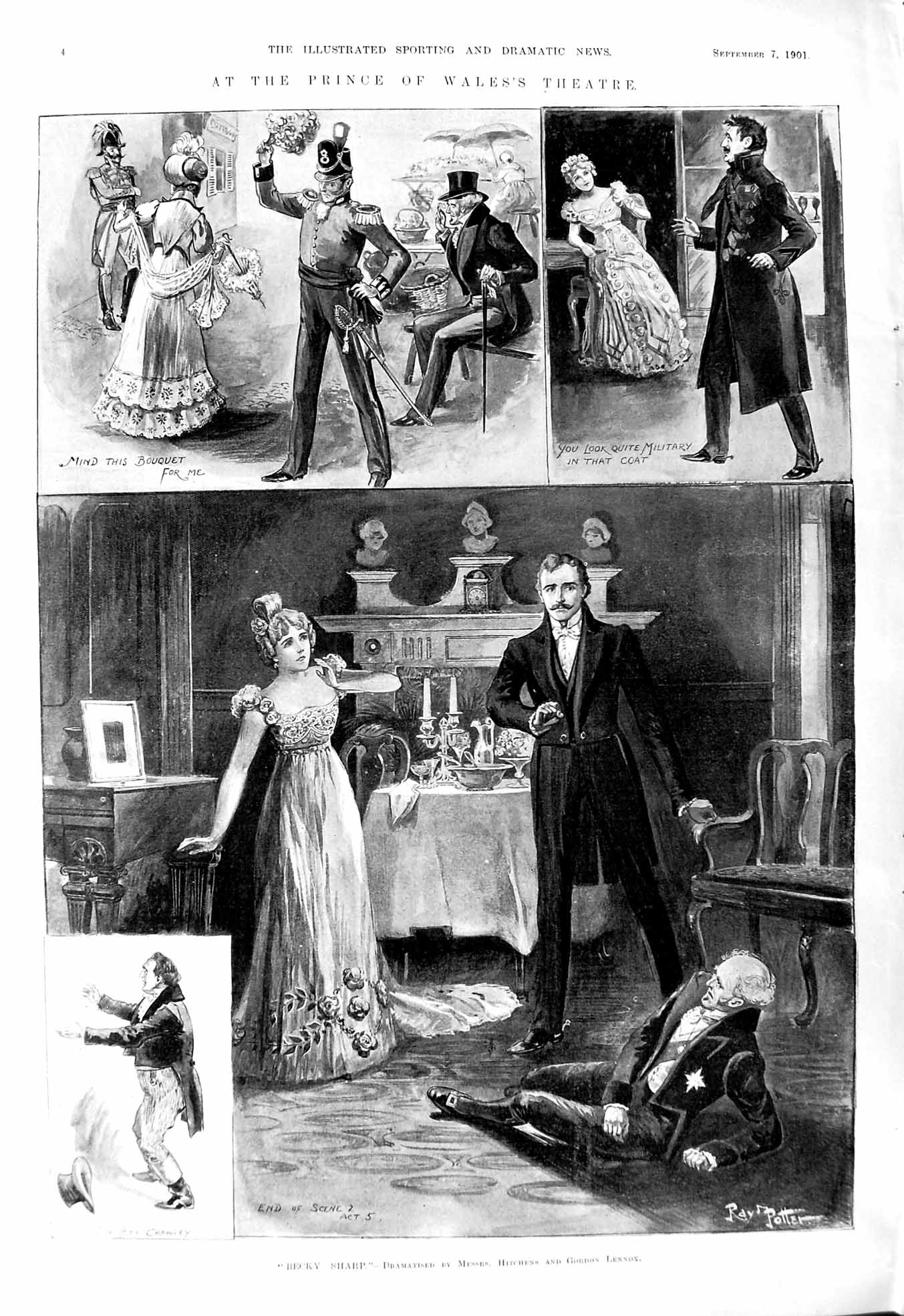 Old 1901 Prince Wales Theatre Becky Sharp Hitchens Gordon Lennox Craw Victorian