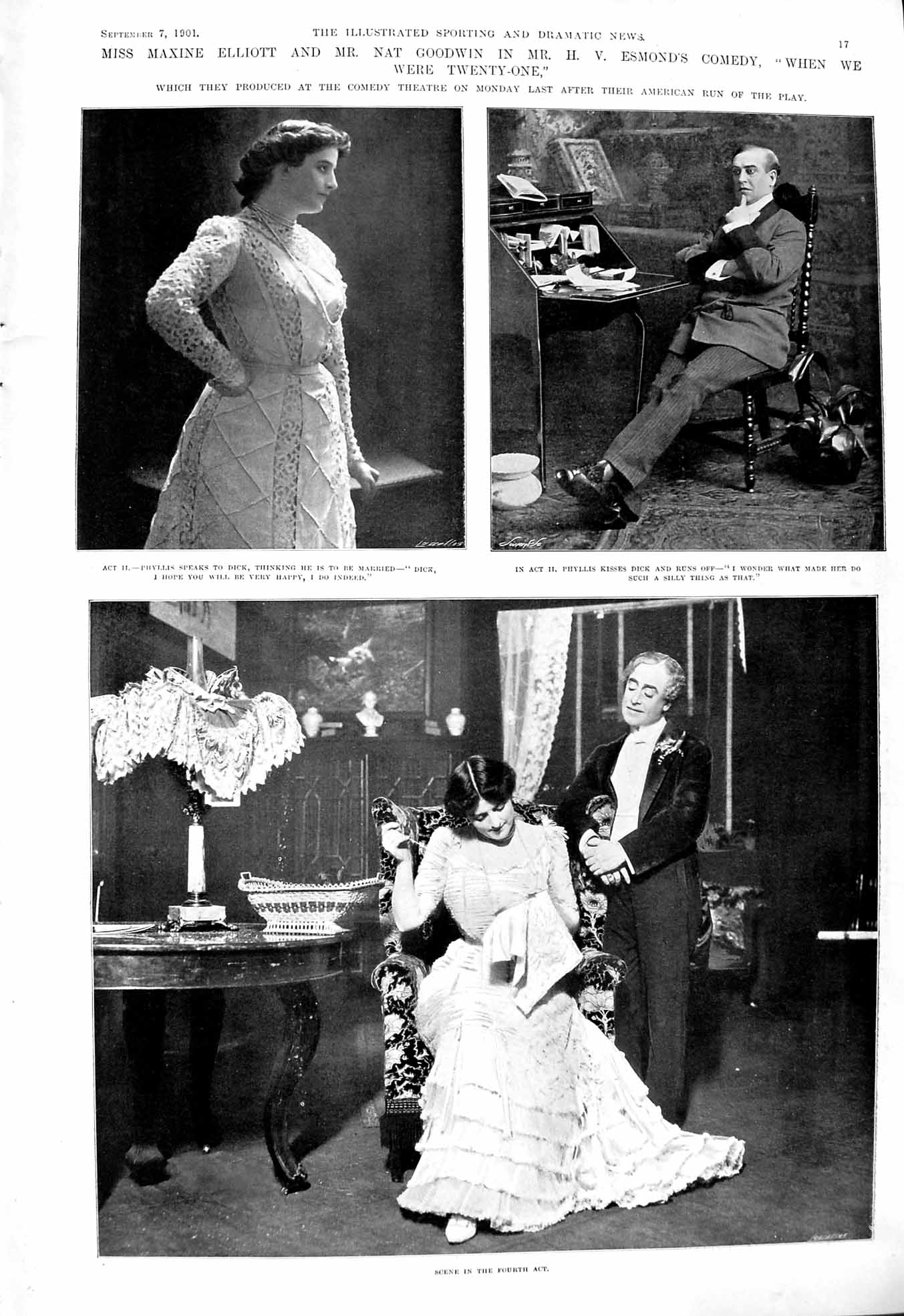 Old 1901 Maxine Wlliott Goodwin Theatre Phyllis Dick Chester Golf Jam Victorian