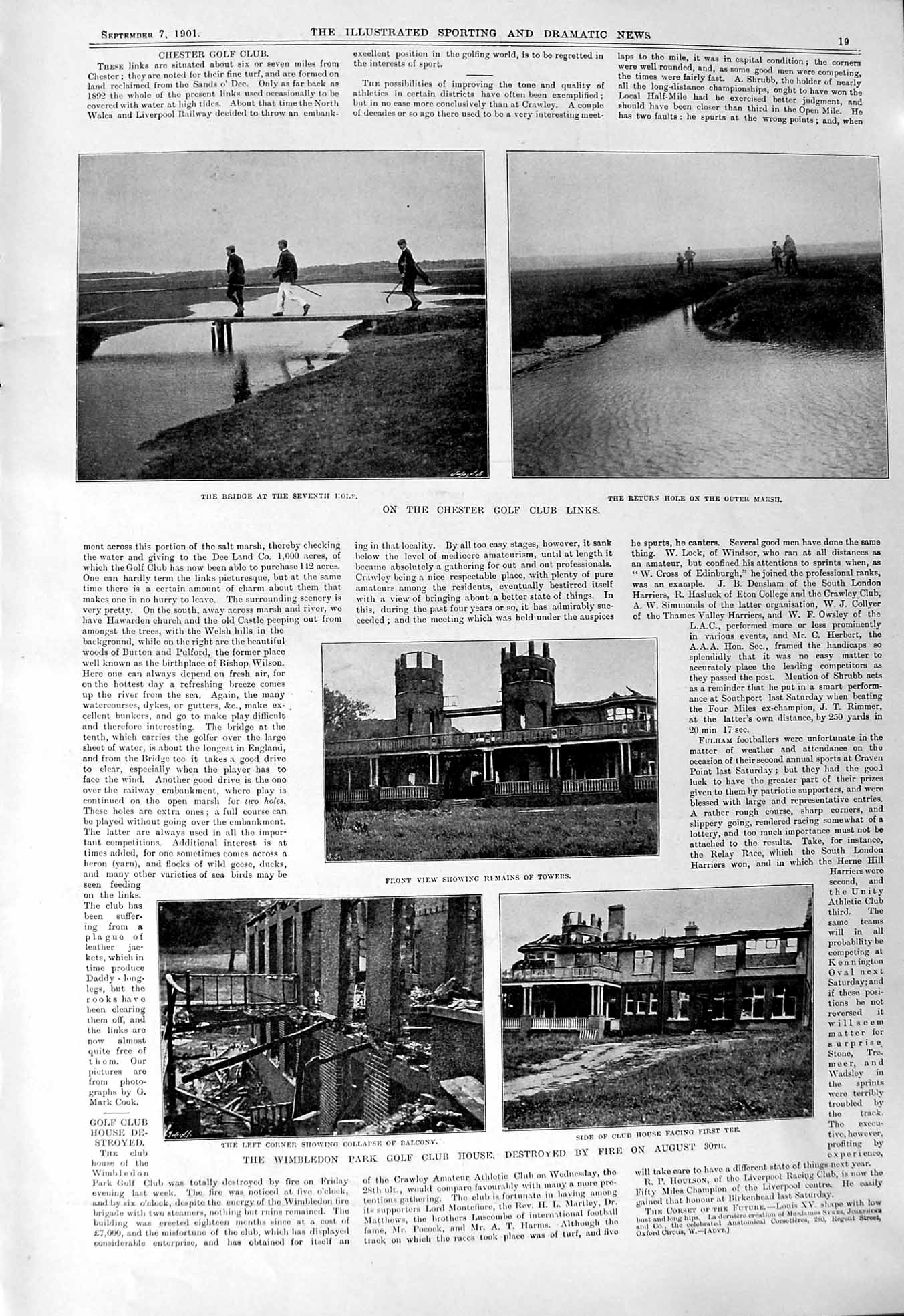 Old 1901 Chester Golf Club Wimbledon Fire Guildford Holmwood Berks Ho Victorian