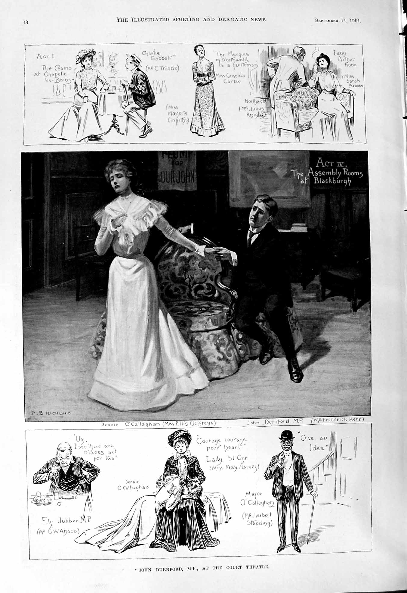 Old 1901 John Durnford Court Theatre Jeffreys Kerr Knight Brooke Grif Victorian