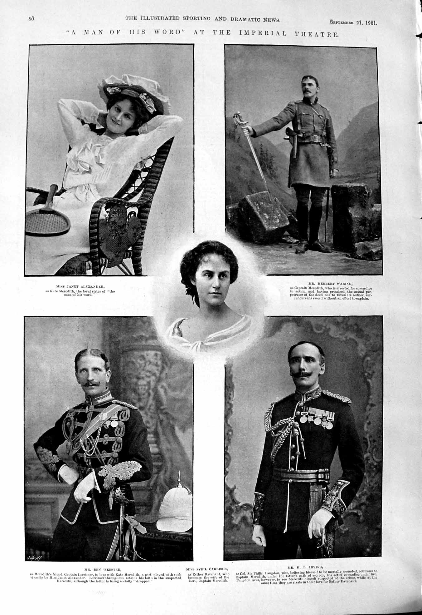 Old 1901 Imperial Theatre Janet Alexander Waring Sybil Carlisle Webst Victorian