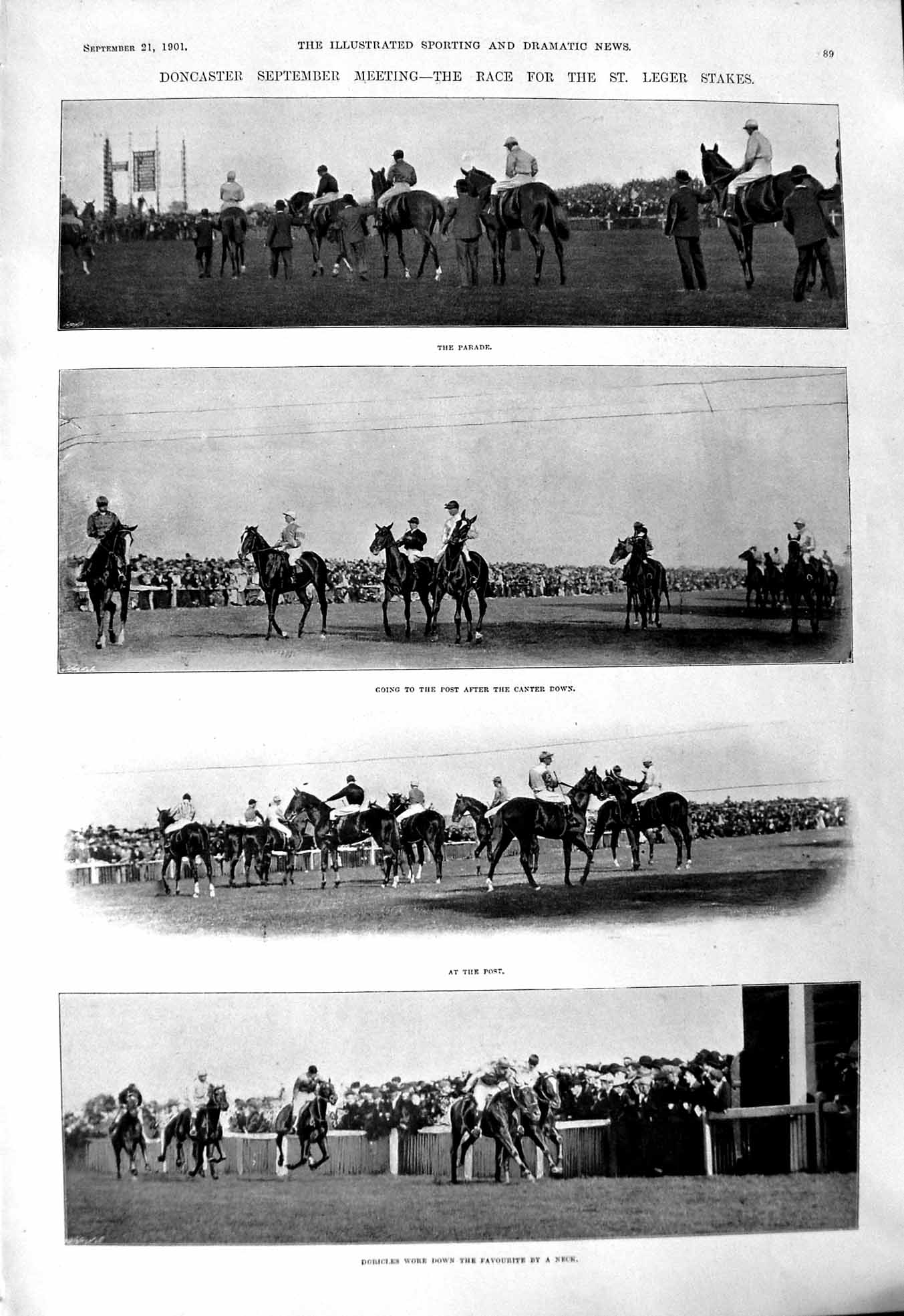 Old 1901 Doncaster Horse Racing Sport St. Leger Tattersallmaher Lane Victorian