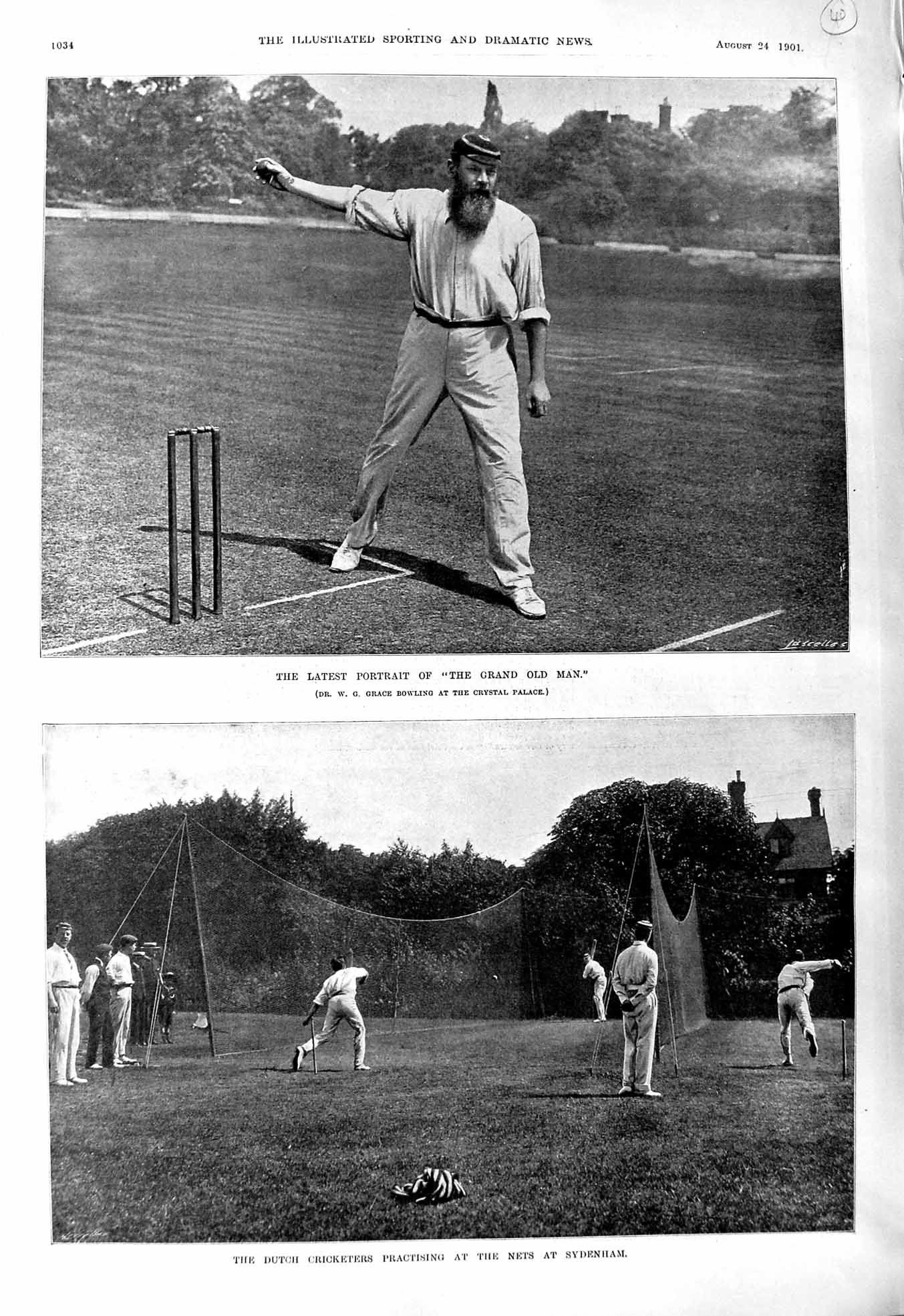 Old 1901 Cricket Bowling Dr. Grace Dutch Nets Sydenham Hurlingham Hun 20th