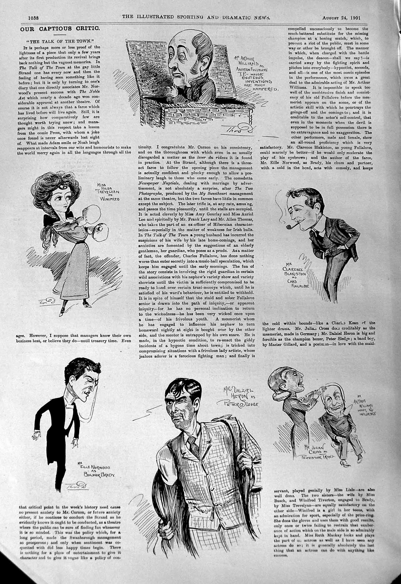 Old 1901 Captious Critic Theatre Talk Town George James Thursby Harry 20th