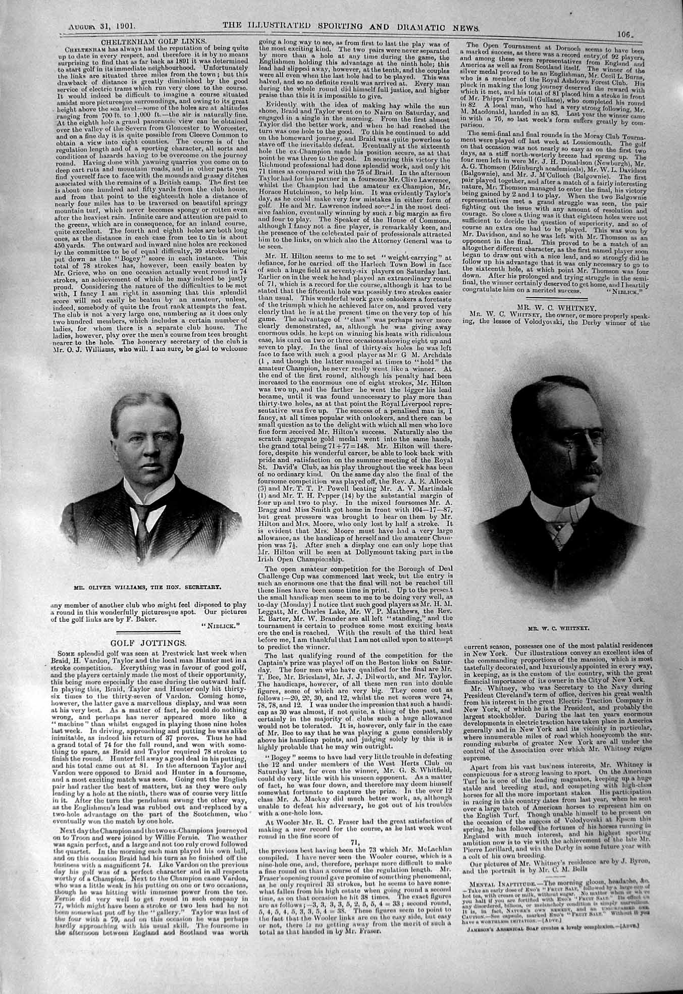 Old 1901 Oliver Williams Whitney Captious Critic Palace Theatre Varie 20th