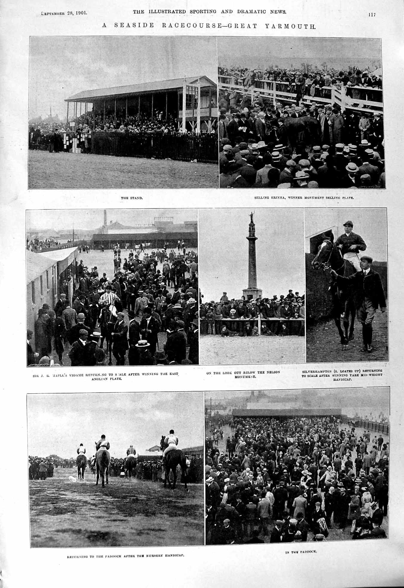 Old 1901 Horse Racing Course Greay Yarmouth Vidame Silverhampton Erin Victorian