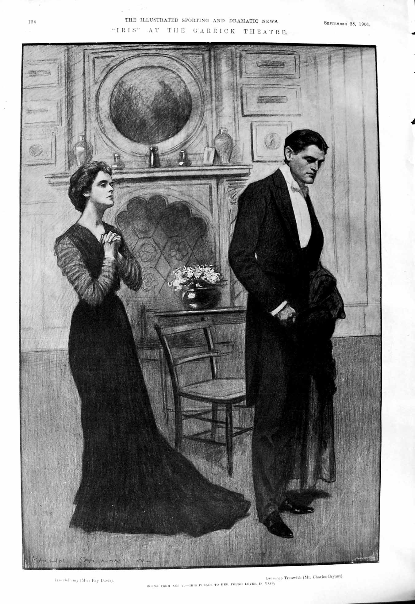 Old 1901 Iris Garrick Theatre Fay Davis Charles Bryant Bellamy Lauren Victorian