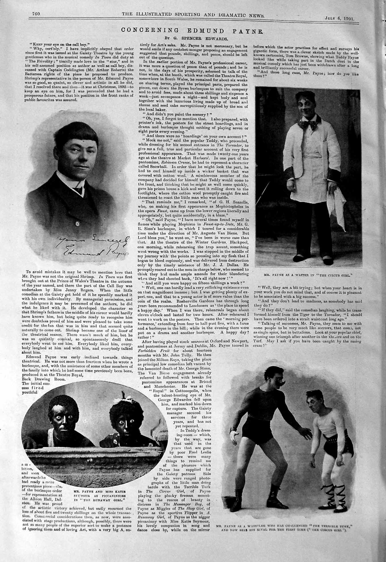 Old 1901 Edmund Payne Theatre Katie Seymour Brown Potter Gorleston Ch Victorian