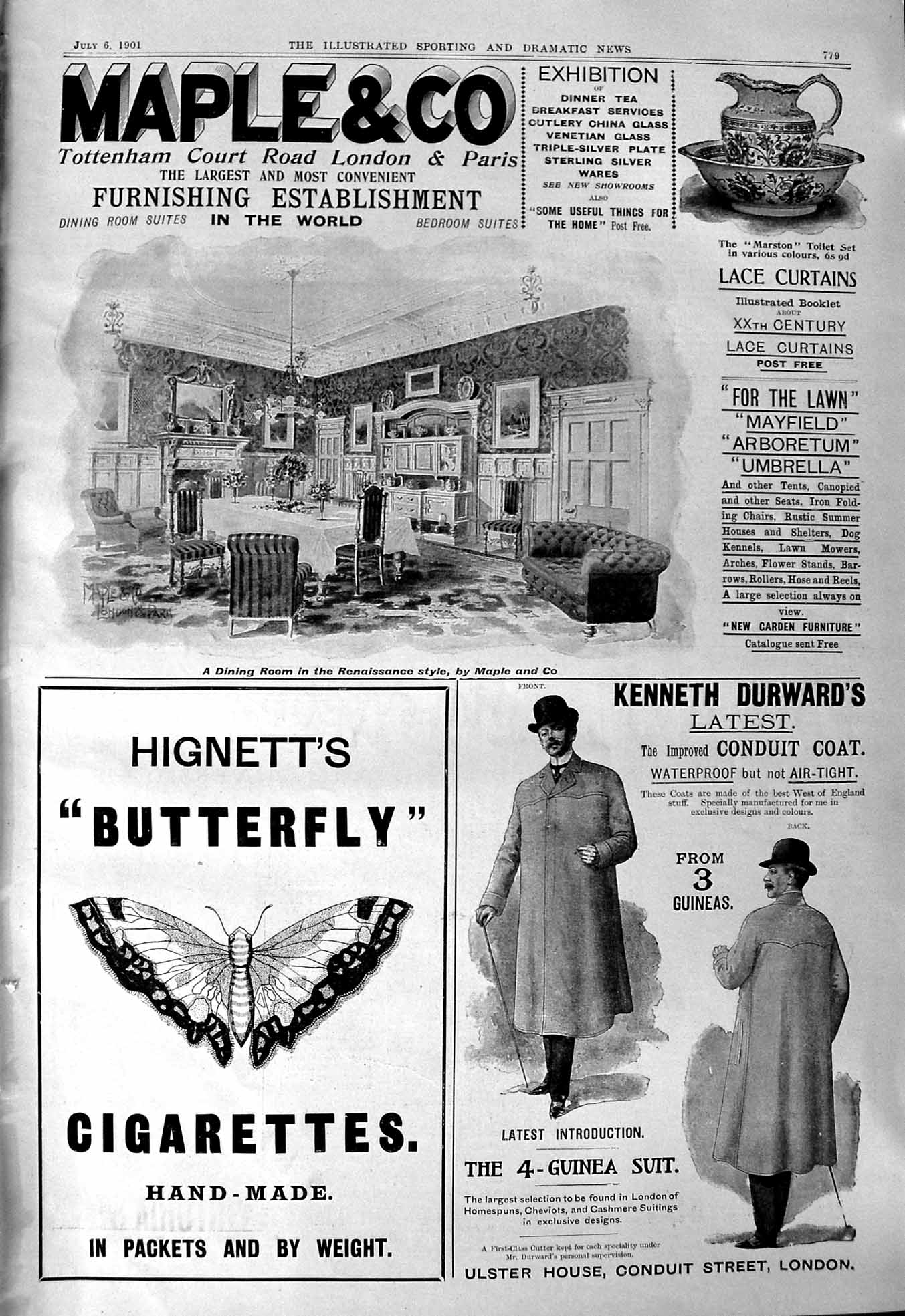 Antique Print 1901 Maple Hignett Cigarettes Durward Janotha Hammond Hunting