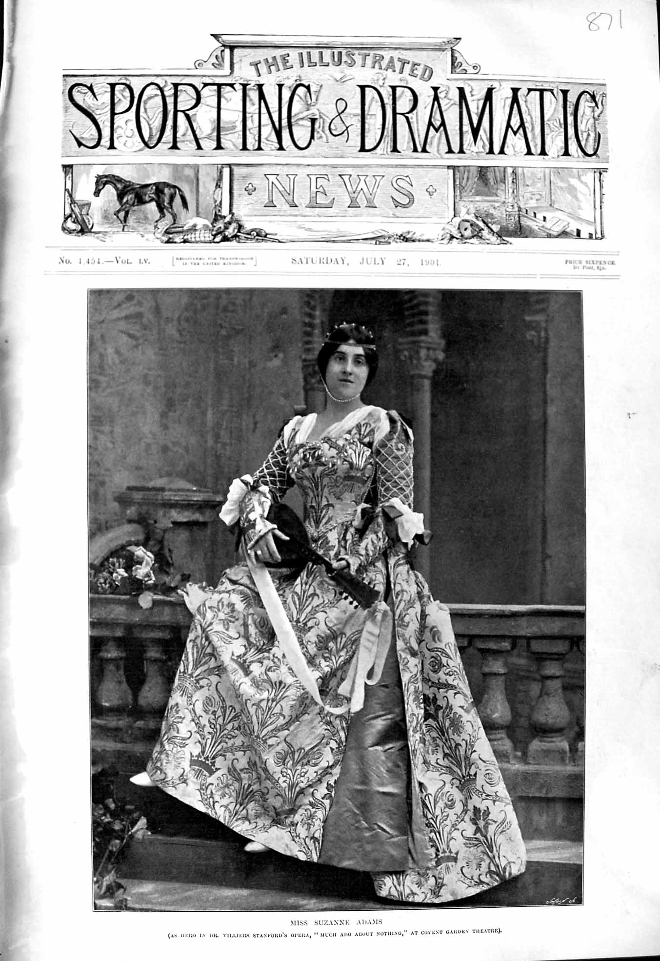 Old 1901 Photograph Miss Suzanne Adams Stanford Opera Covent Theatre Victorian