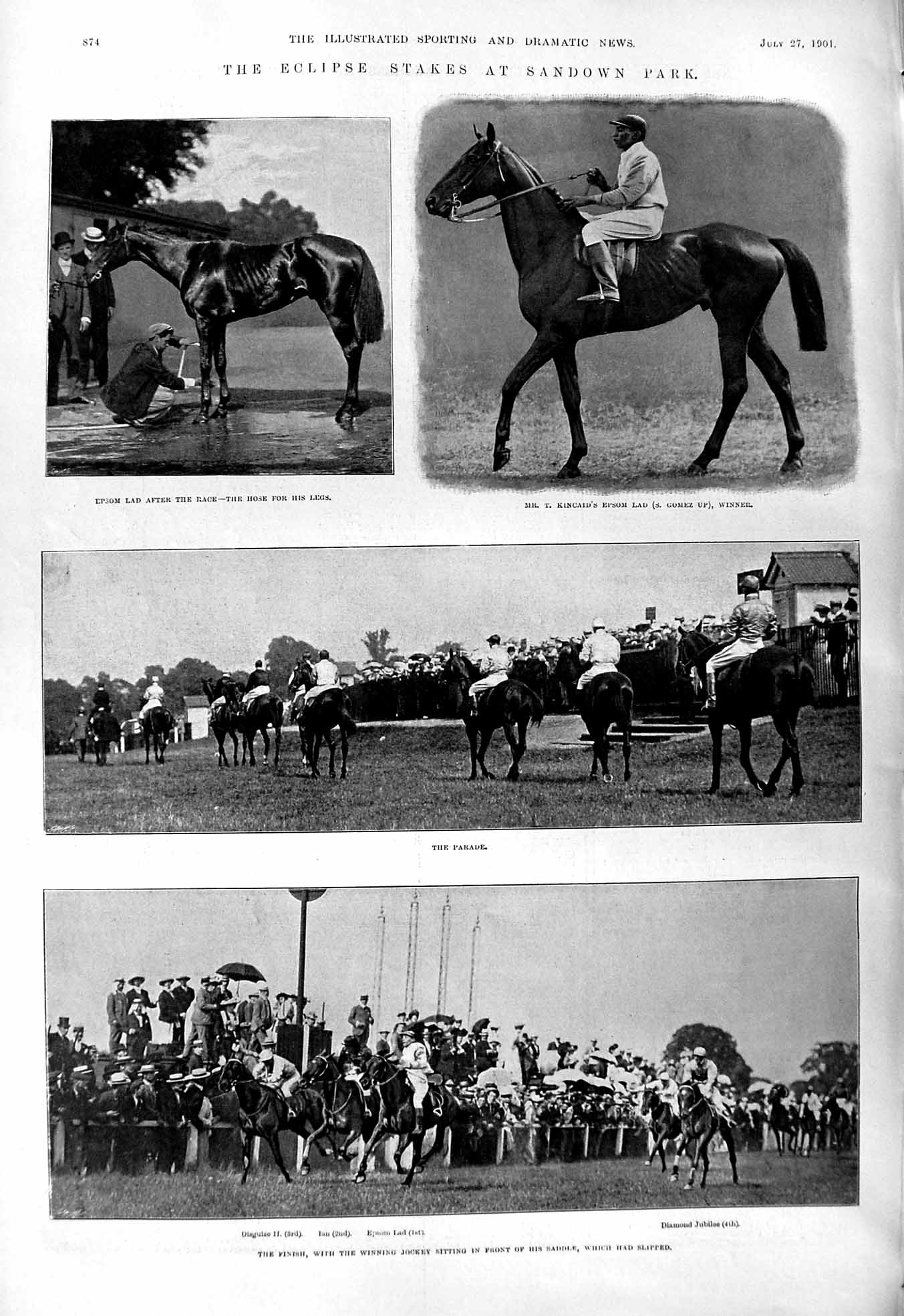 Old 1901 Eclipse Stakes Sandown Park Jubilee Epsom Lad Ian Disguise K Victorian