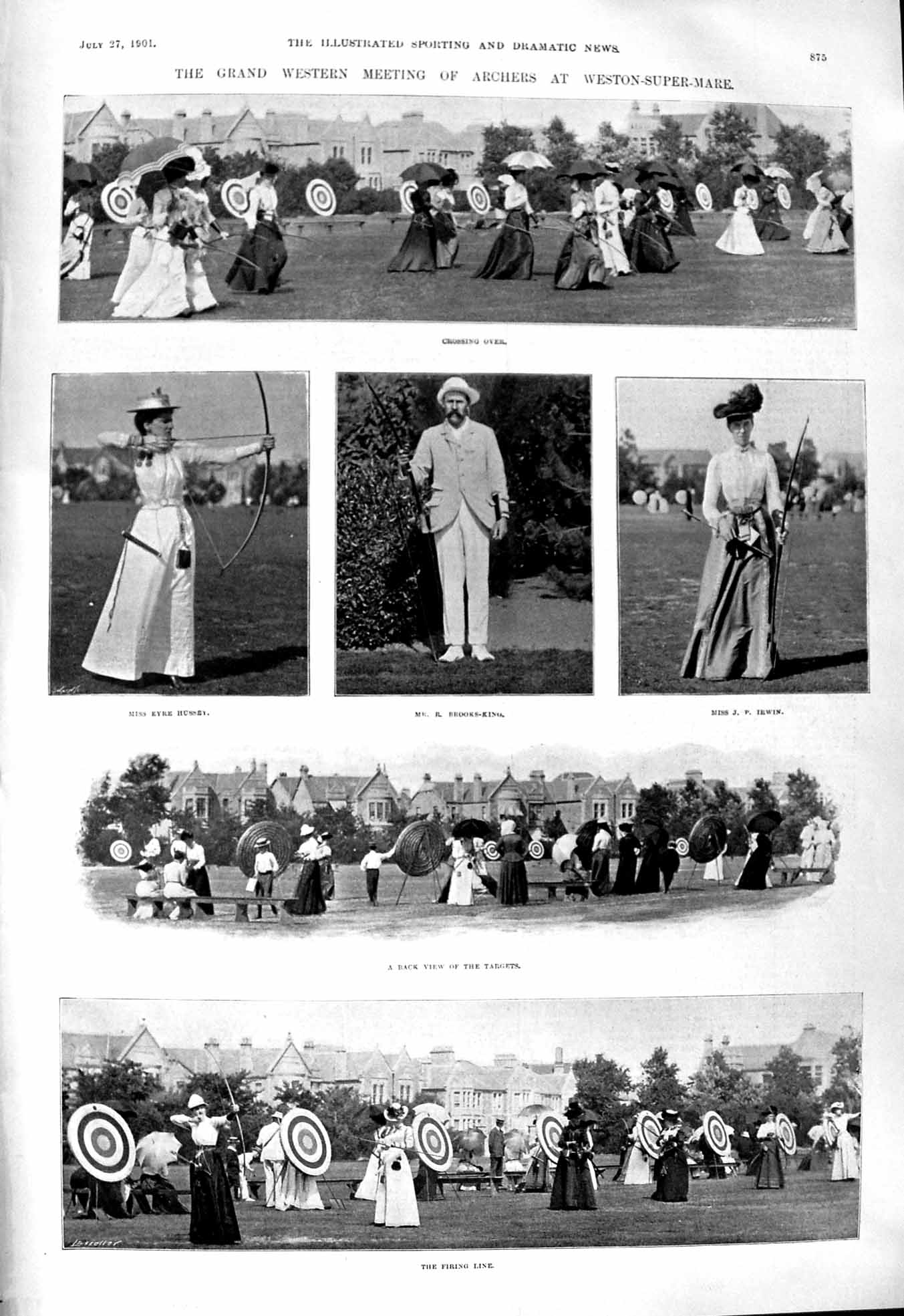 Old 1901 Western Meeting Weston-Super-Mare Archers Brooks-King Hussey Victorian