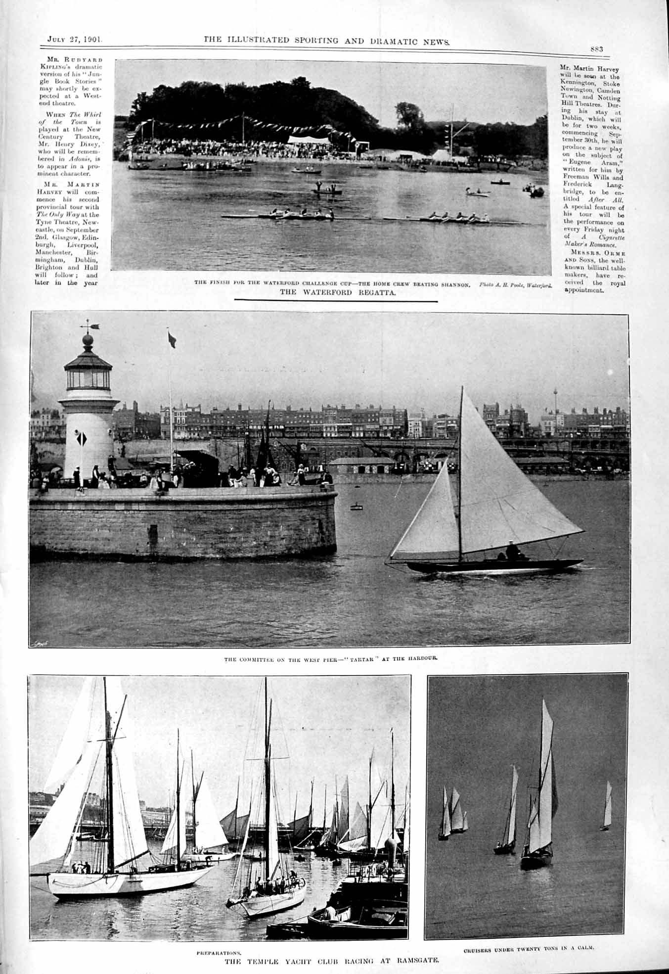Old 1901 Waterford Regatta Shannon Tartar Ramsgate Yachts Essex Athle Victorian