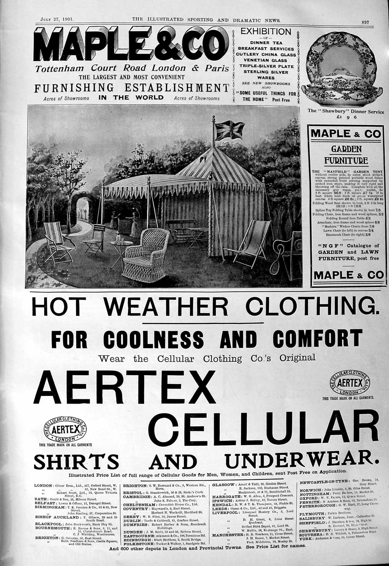 Old 1901 Maple Aertex Shirts Underwear Mayoral Chain Badge Kensington Victorian