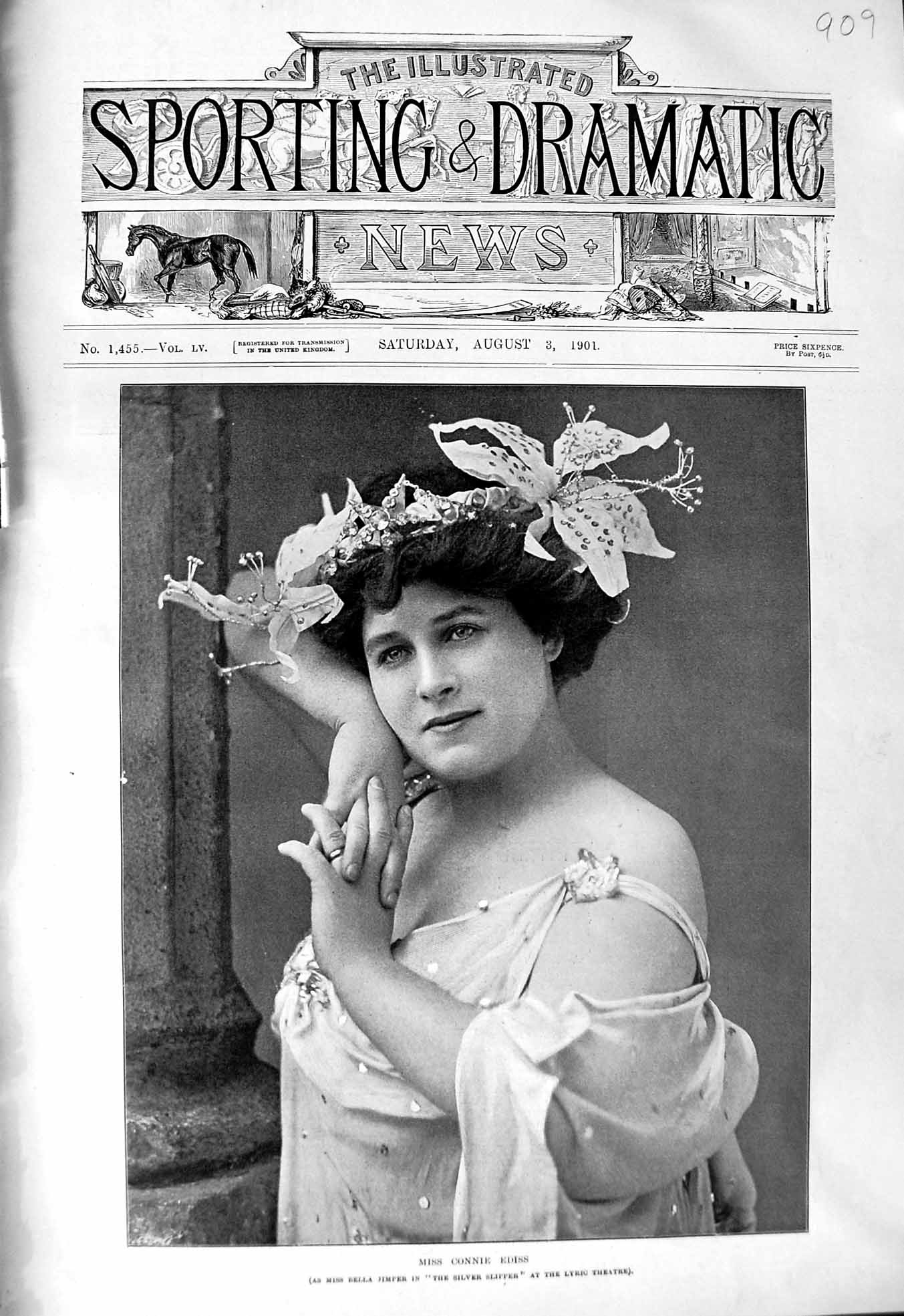 Old 1901 Photograph Miss Connie Ediss Bella Jimper Silver Slipper The Victorian