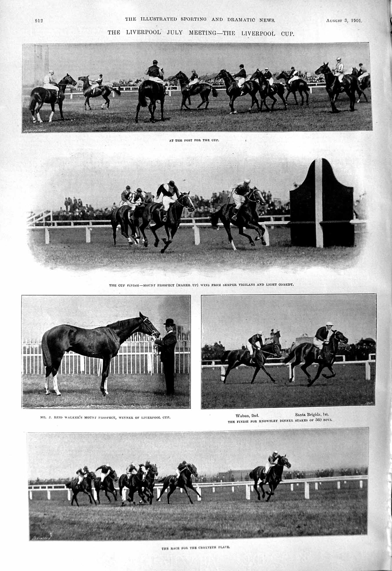 Old 1901 Liverpool Horse Racing Cup Reid Walker Prospect Wabun Santa Victorian