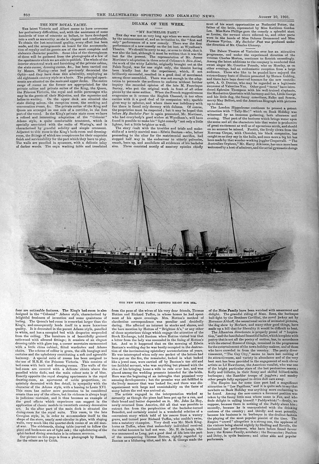 Old 1901 New Royal Yacht Victoria Albert Wheel Dais Dining Saloon Rec Victorian