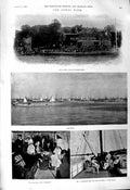 Old 1901 Cowes Castle Yacht Crosswell Gray White Ladye Margaret Brita Victorian