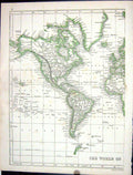 Original Old Antique Print Lowry Map 1853 North South America Canada Hudson Bay