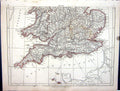 Old Antique Print Lowry Map 1853 Southern England Wales British Channel 19th