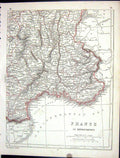 Antique Old Print Lowry Map 1853 Departments France Gulf Lyon Mediterranean