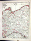 Antique Old Print Lowry Map 1853 North East Germany Berlin Prussia Dresden 19th