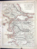 Old Antique Print Lowry Map 1853 Bosphorus Dardanelles Asia Minor Turkey 19th