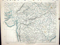 Original Old Antique Print Lowry Map 1853 India Hyderabad Jodhpoor Benares 19th