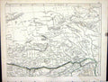Original Old Antique Print Lowry Map 1853 Chinese Empire Khatmandu Victorian
