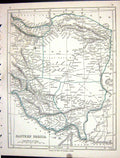 Original Old Antique Print Lowry Map 1853 Eastern Persia Khora Kirman Kazeroon