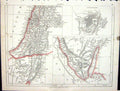 Old Antique Print Lowry Map 1853 Plan Jerusalem Arabia Dead Sea Gulf Suez 19th