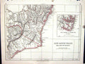 Antique Print Lowry Map 1853 New South Wales Australia Port Jackson Botany 19th