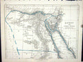 Antique Old Print Lowry Map 1853 Egypt Arbian Petrea Nubia Mediterranean Sea