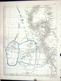 Original Old Antique Print Lowry Map 1853 Nubia Africa Lybian Desert Victorian