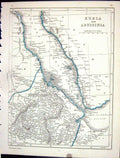 Old Antique Print Lowry Map 1853 Nubia Abyssinia Africa Red Sea Antalow 19th