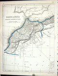 Old Print Lowry Map 1853 North Africa Tunis Marocco Algiers Mediterranean 19th