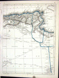 Antique Old Print Lowry Map 1853 Mediterranean Sea North Africa Tunis Tripoli