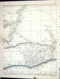 Original Old Antique Print Lowry Map 1853 Africa Shantef Dahomey GCoast 19th