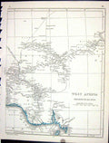 Original Old Antique Print Lowry Map 1853 West Africa Soudan Guinea Bight Benin