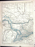 Antique Old Print Lowry Map 1853 Canada Michigan James'S Bay Lake Superior 19th