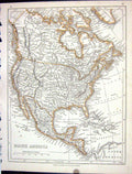 Old Antique Print Lowry Map 1853 North America Mexico California Canada 19th