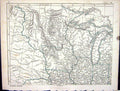 Old Antique Print Lowry Map 1853 United States America Iowa Lake Michigan 19th