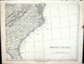 Antique Old Print Lowry Map 1853 United States America North Carolina Florida